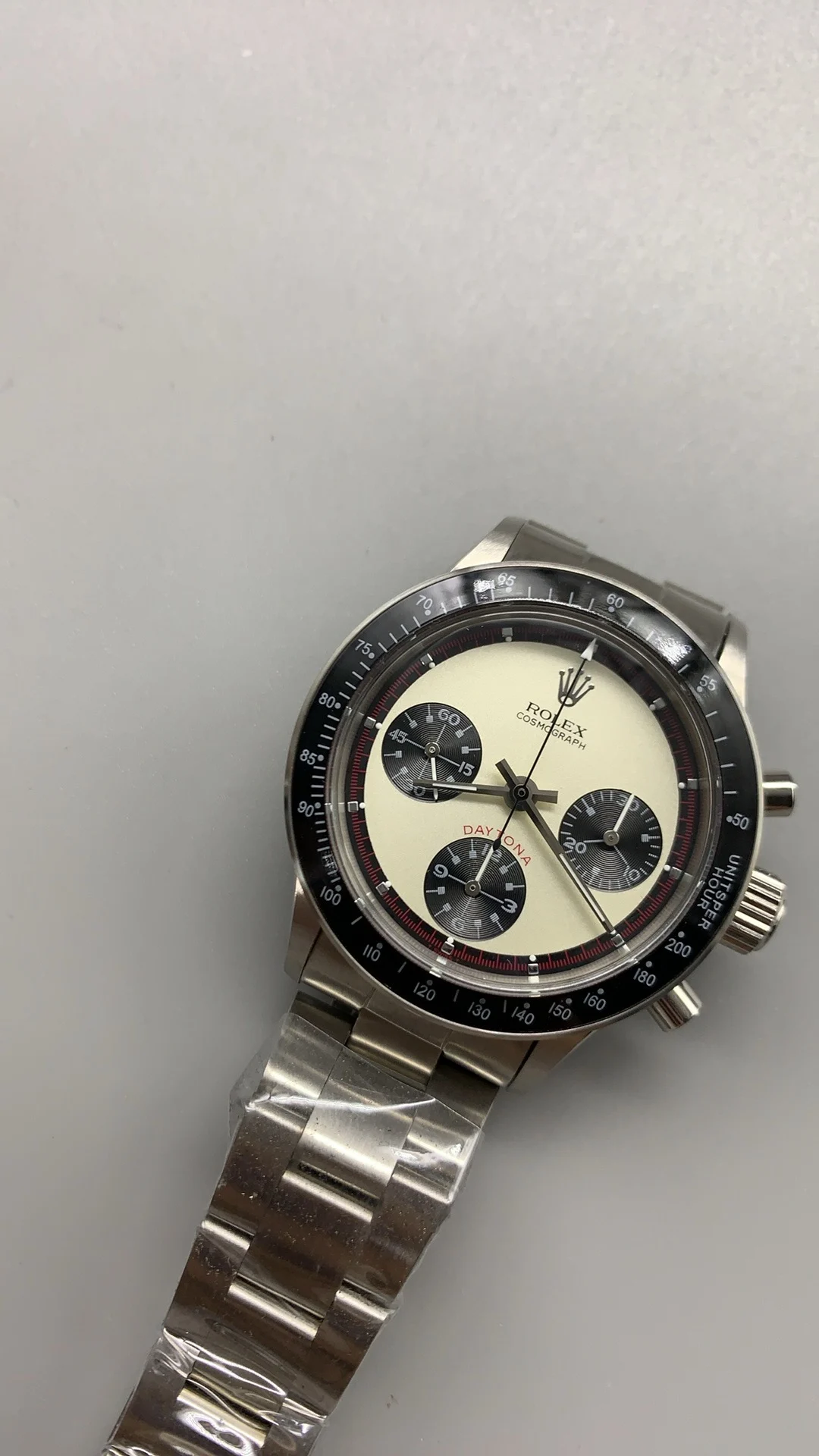 Rolex Daytona — photographed off the sweep