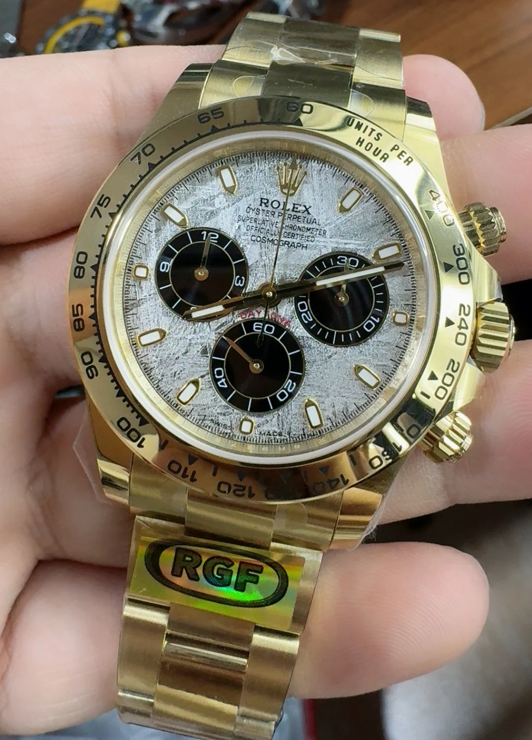 Rolex Daytona — photographed off the sweep