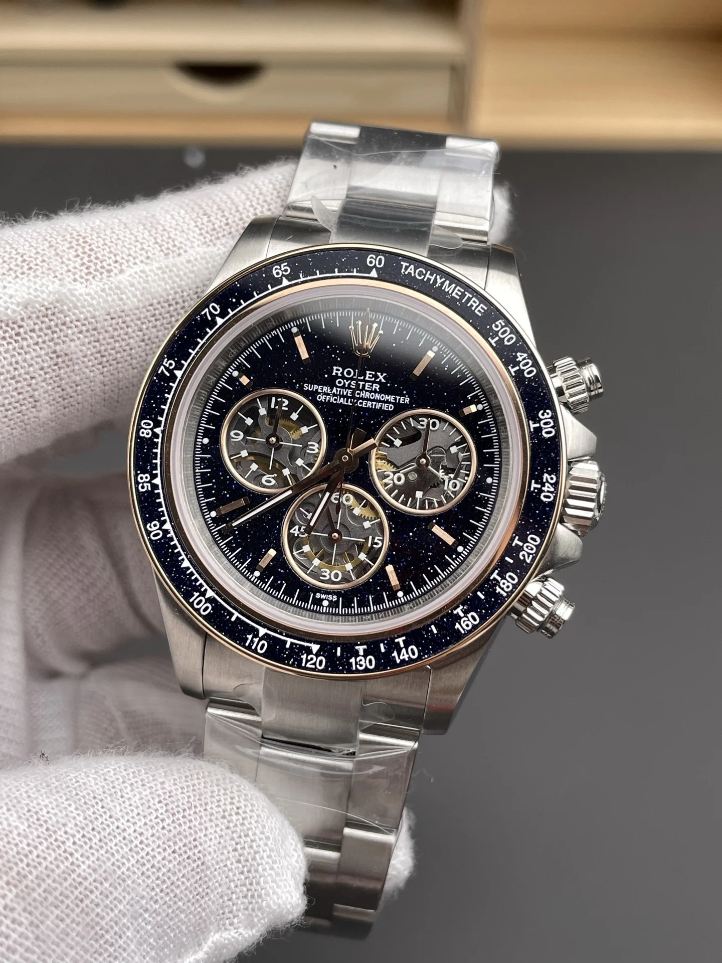 Rolex Daytona 40mm — photographed off the sweep
