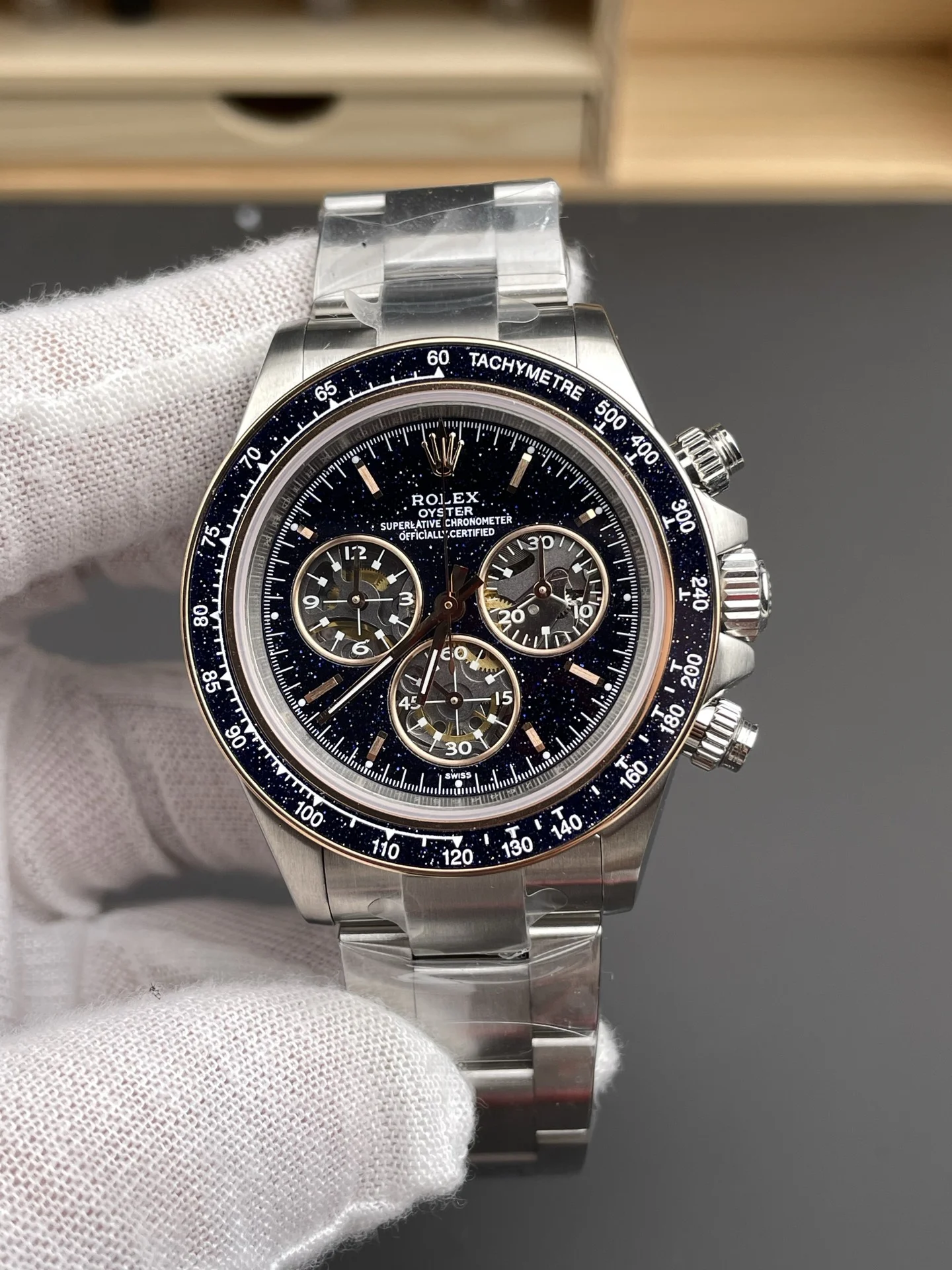Rolex Daytona 40mm — photographed off the sweep
