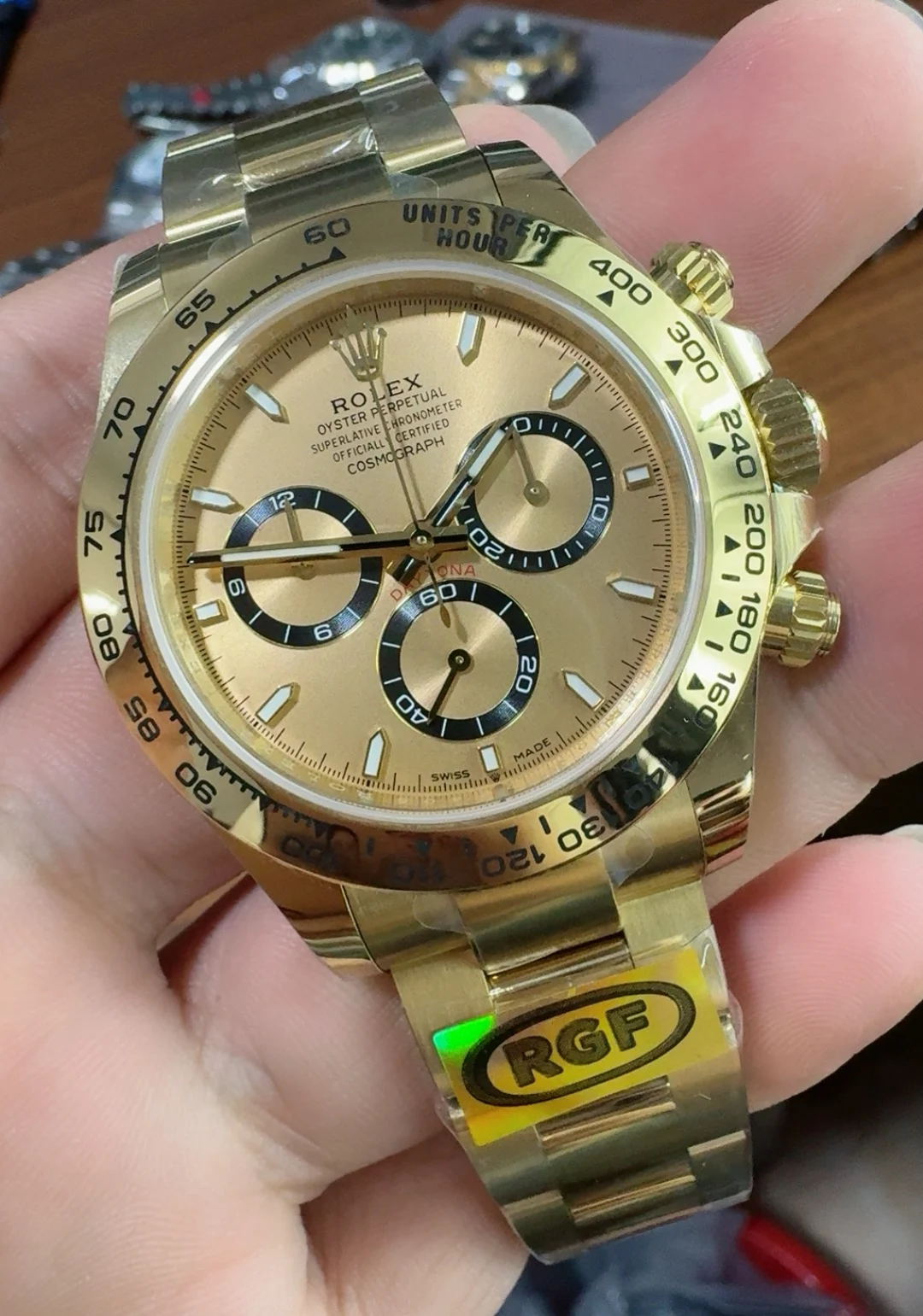 Rolex Daytona — photographed off the sweep