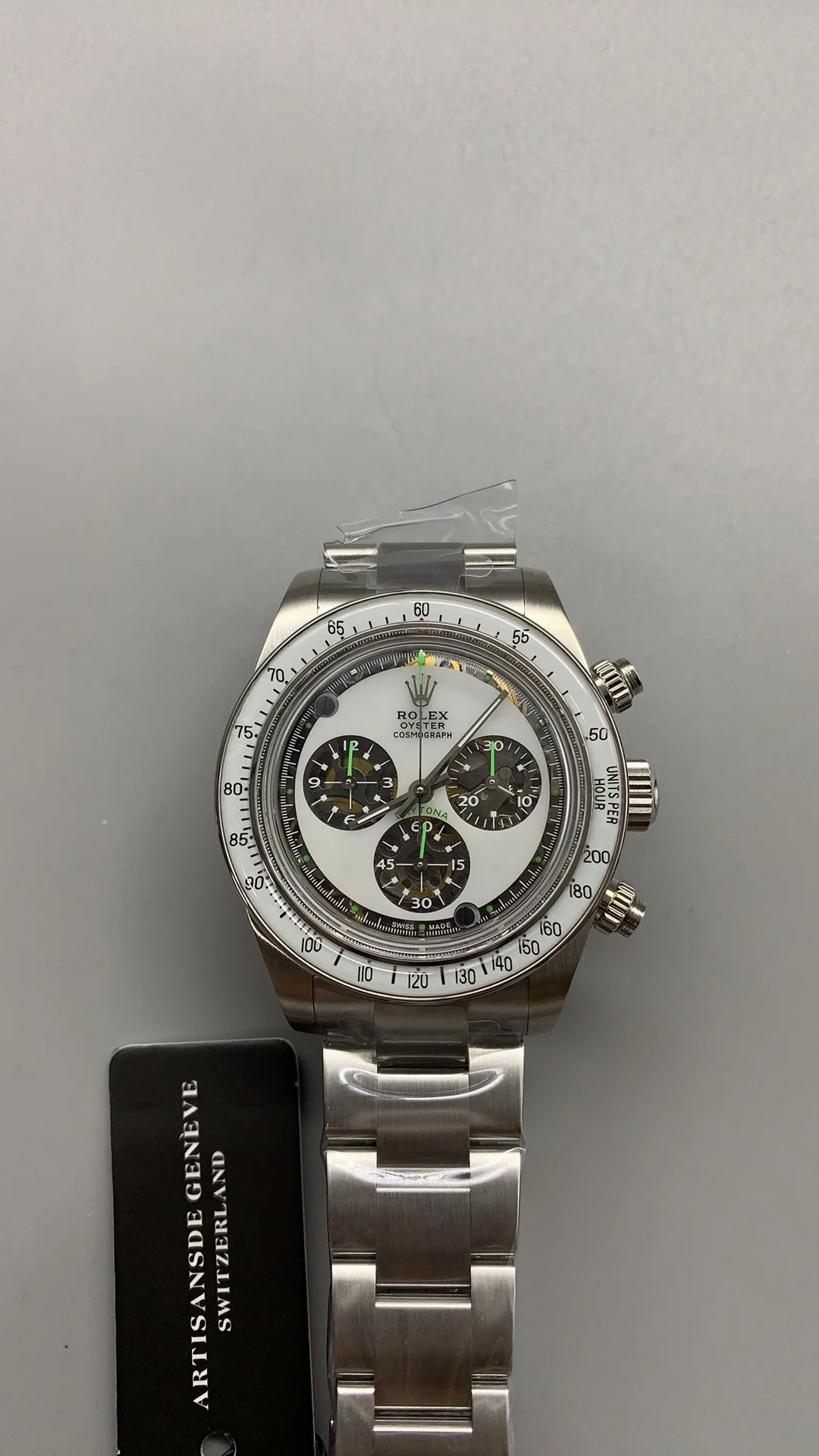 Rolex Daytona — photographed off the sweep