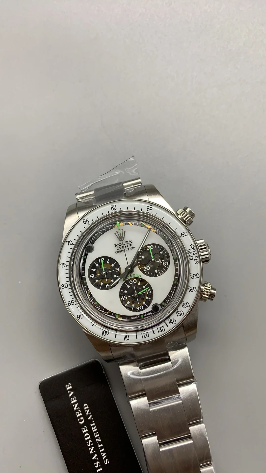 Rolex Daytona — photographed off the sweep