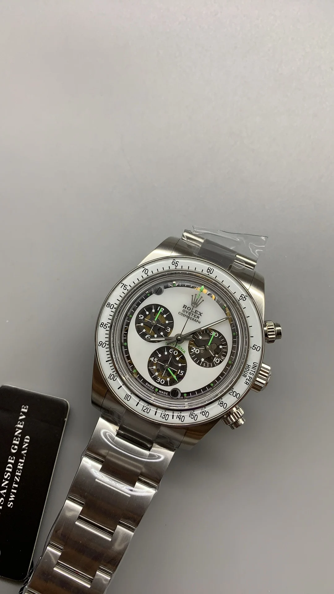 Rolex Daytona — photographed off the sweep