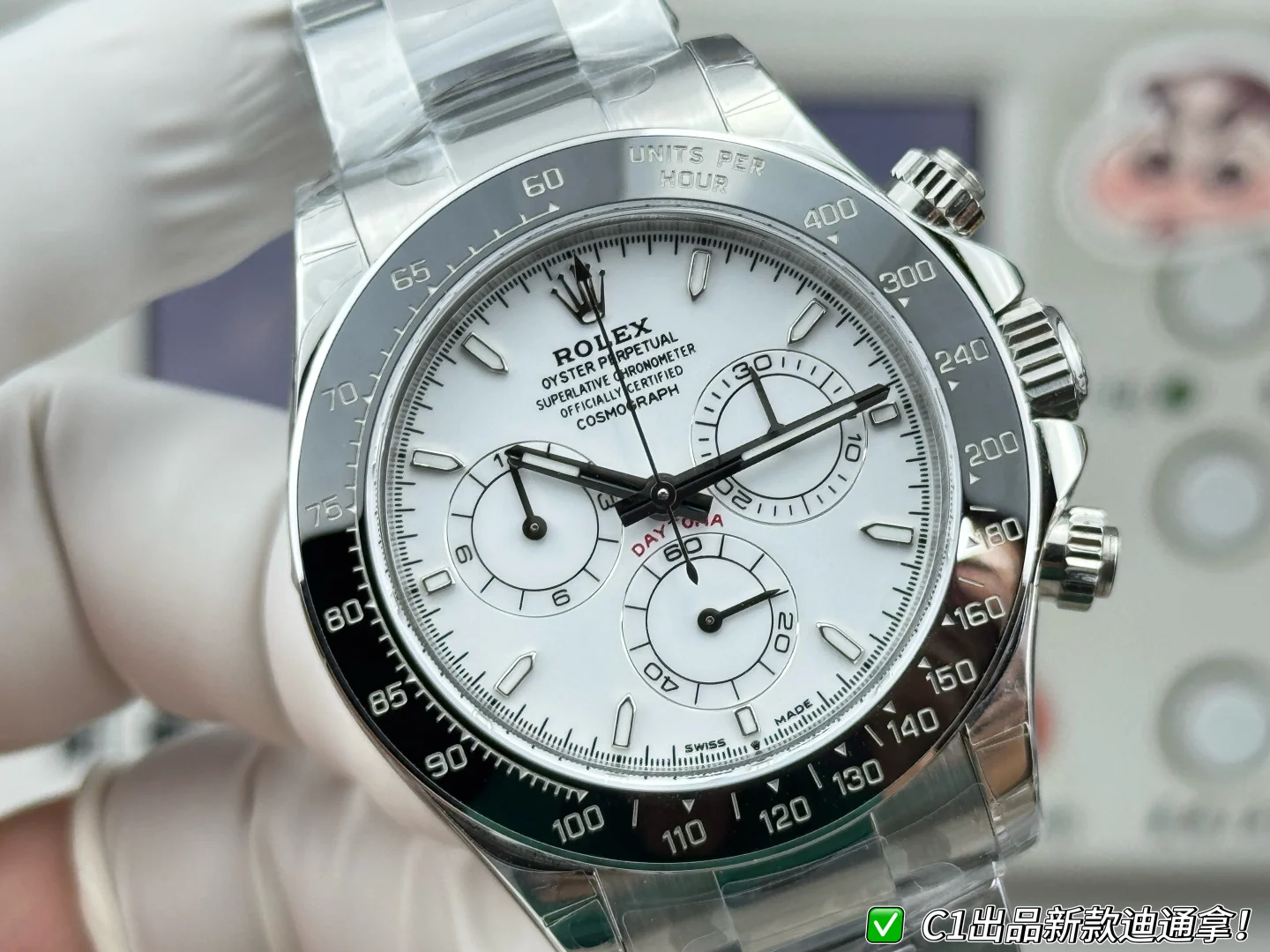 Rolex Daytona — photographed off the sweep