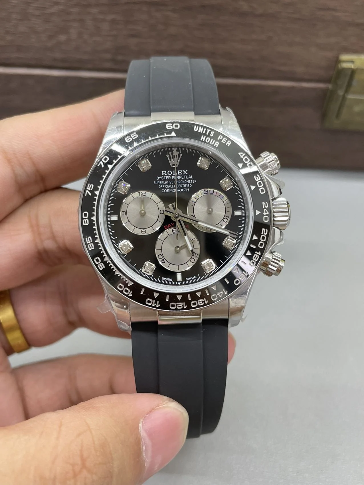 Rolex Daytona — photographed off the sweep