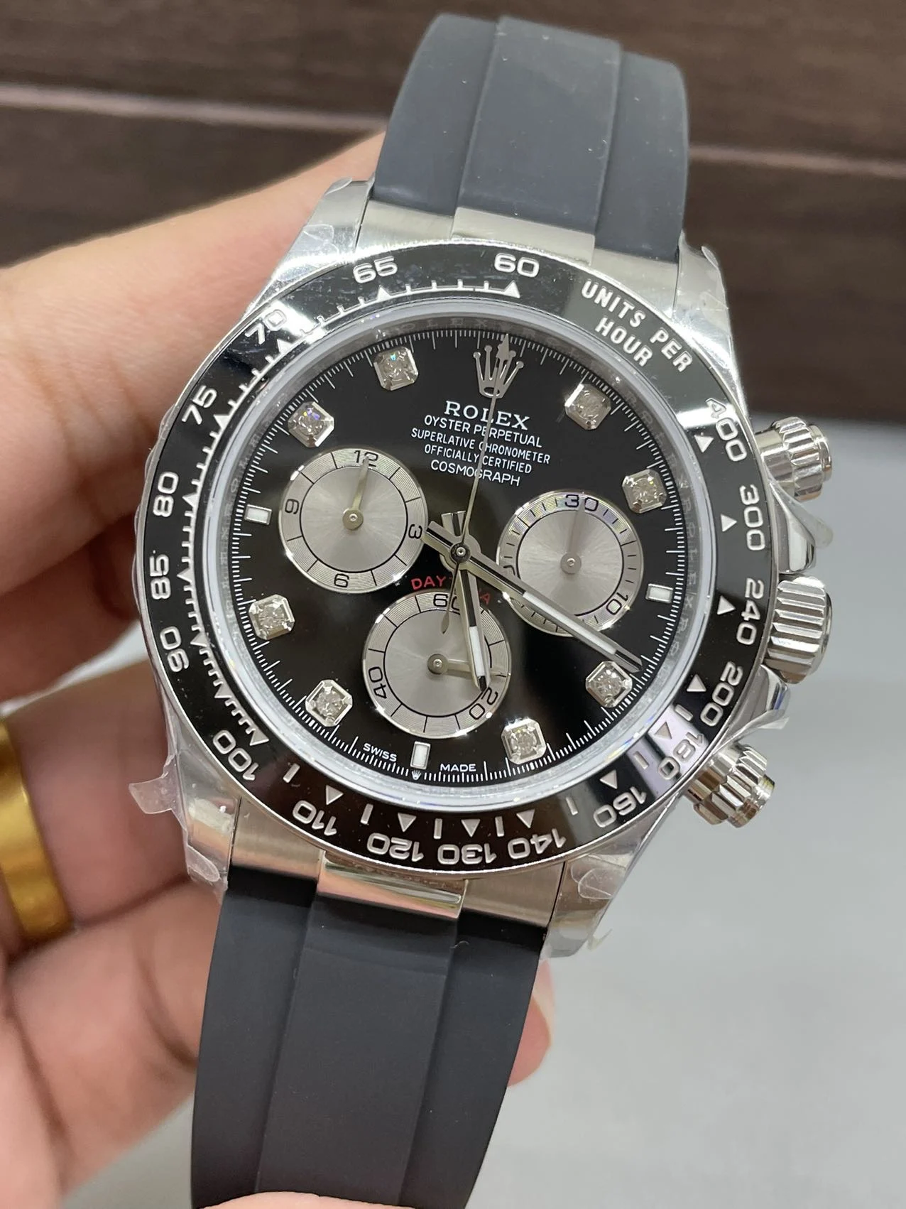 Rolex Daytona — photographed off the sweep