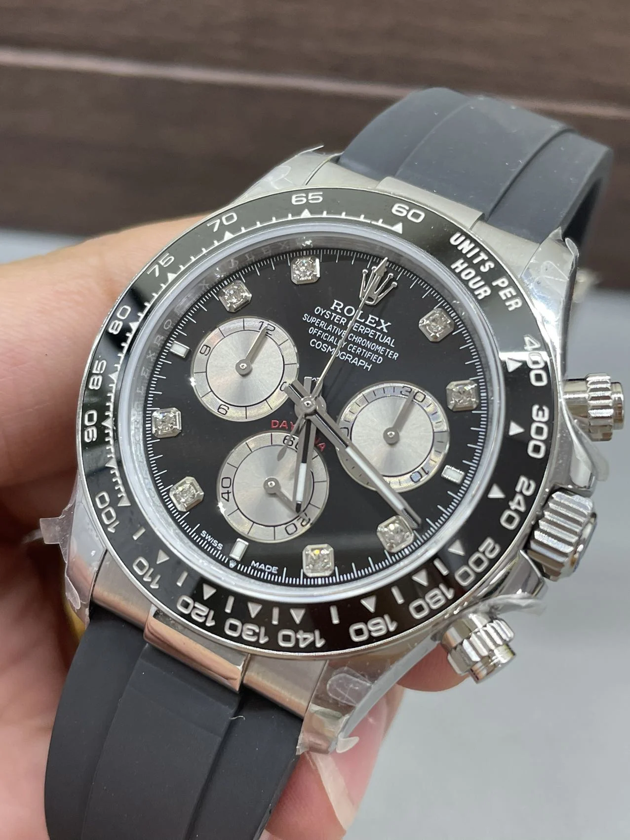 Rolex Daytona — photographed off the sweep