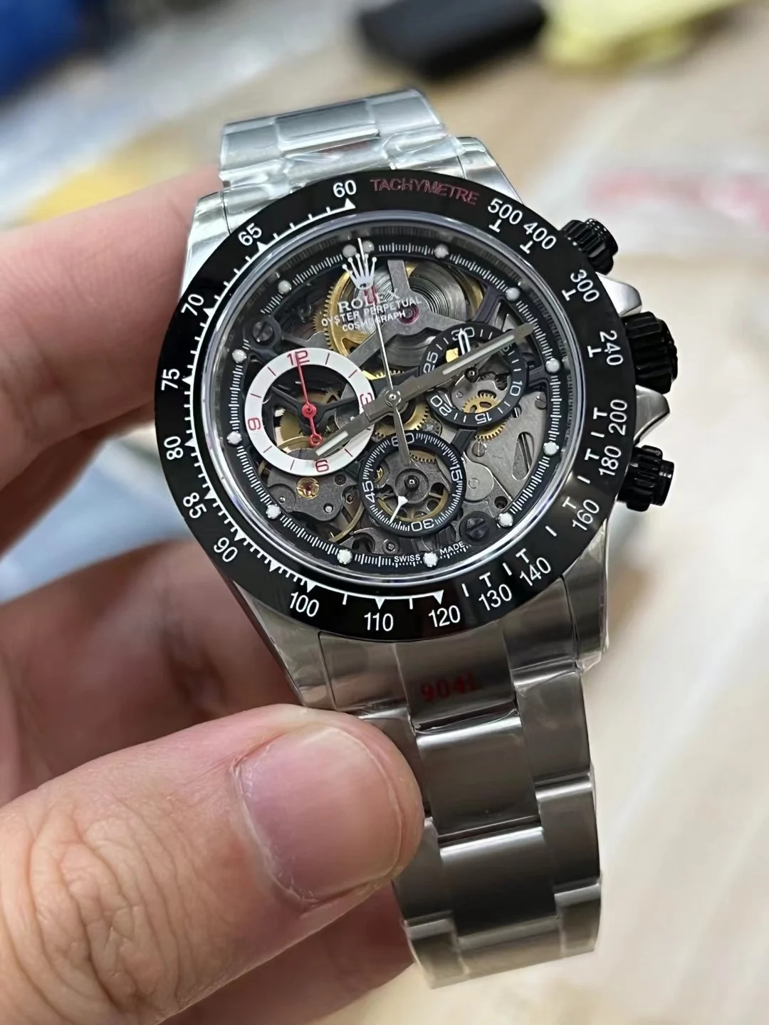 Rolex Daytona — photographed off the sweep