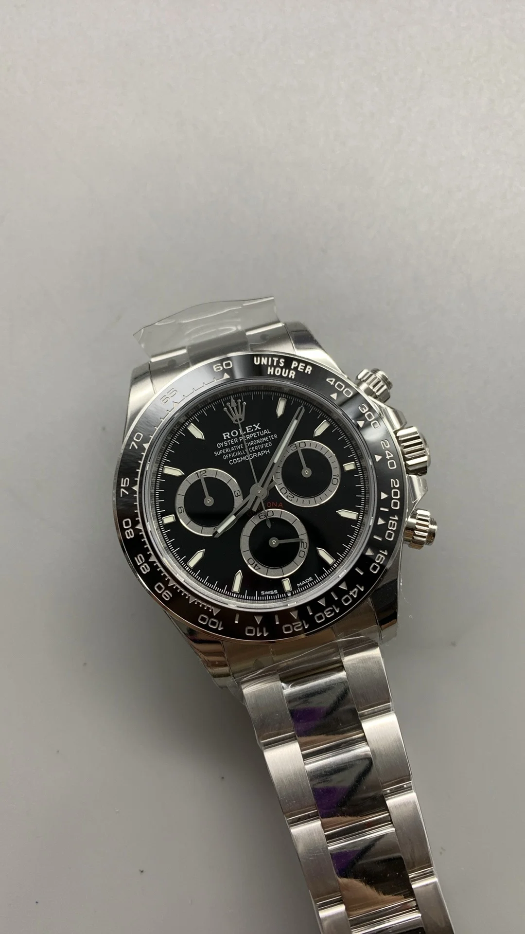 Rolex Daytona Black Dial 126500 — photographed off the sweep
