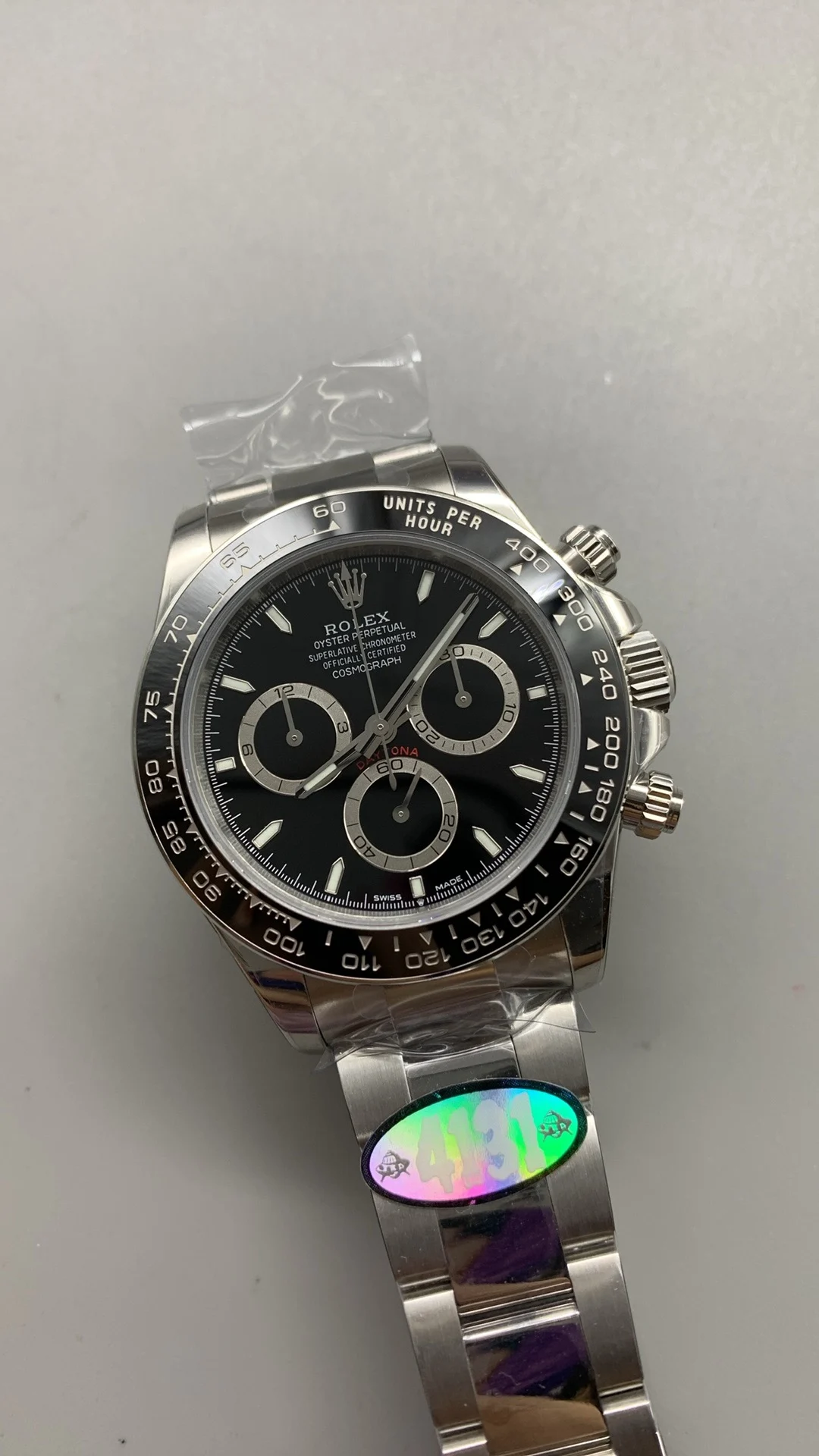 Rolex Daytona Black Dial 126500 — photographed off the sweep