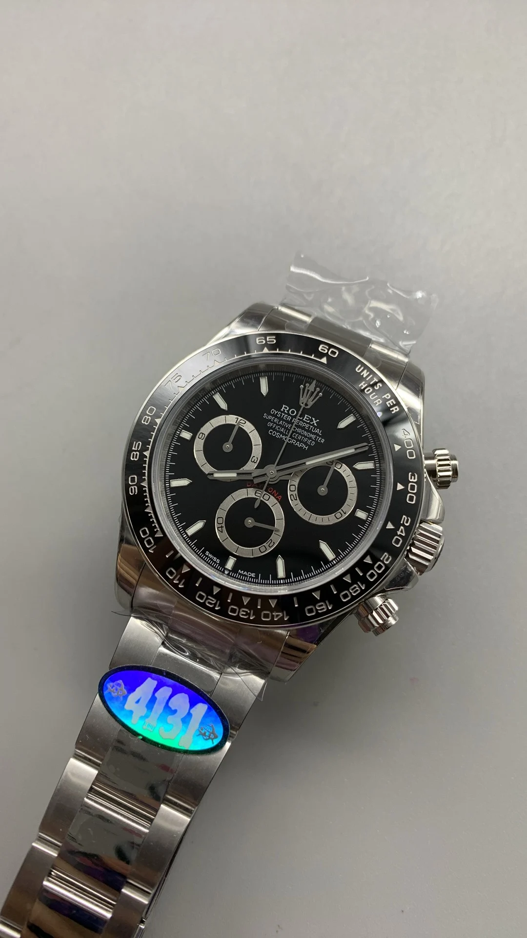 Rolex Daytona Black Dial 126500 — photographed off the sweep