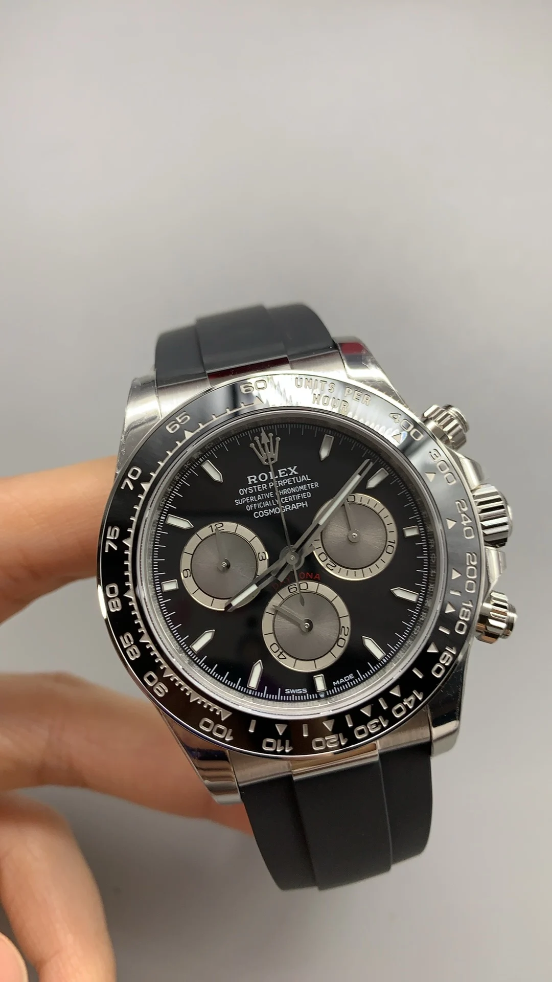 Rolex Daytona Black Dial — photographed off the sweep