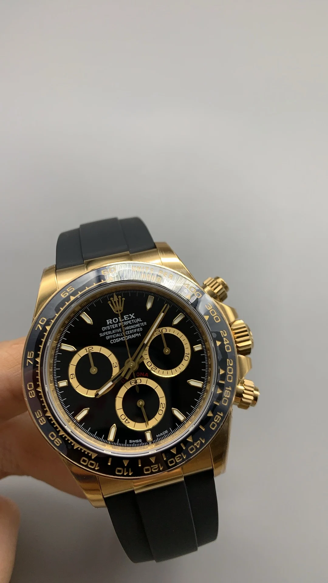 Rolex Daytona Black Dial — photographed off the sweep