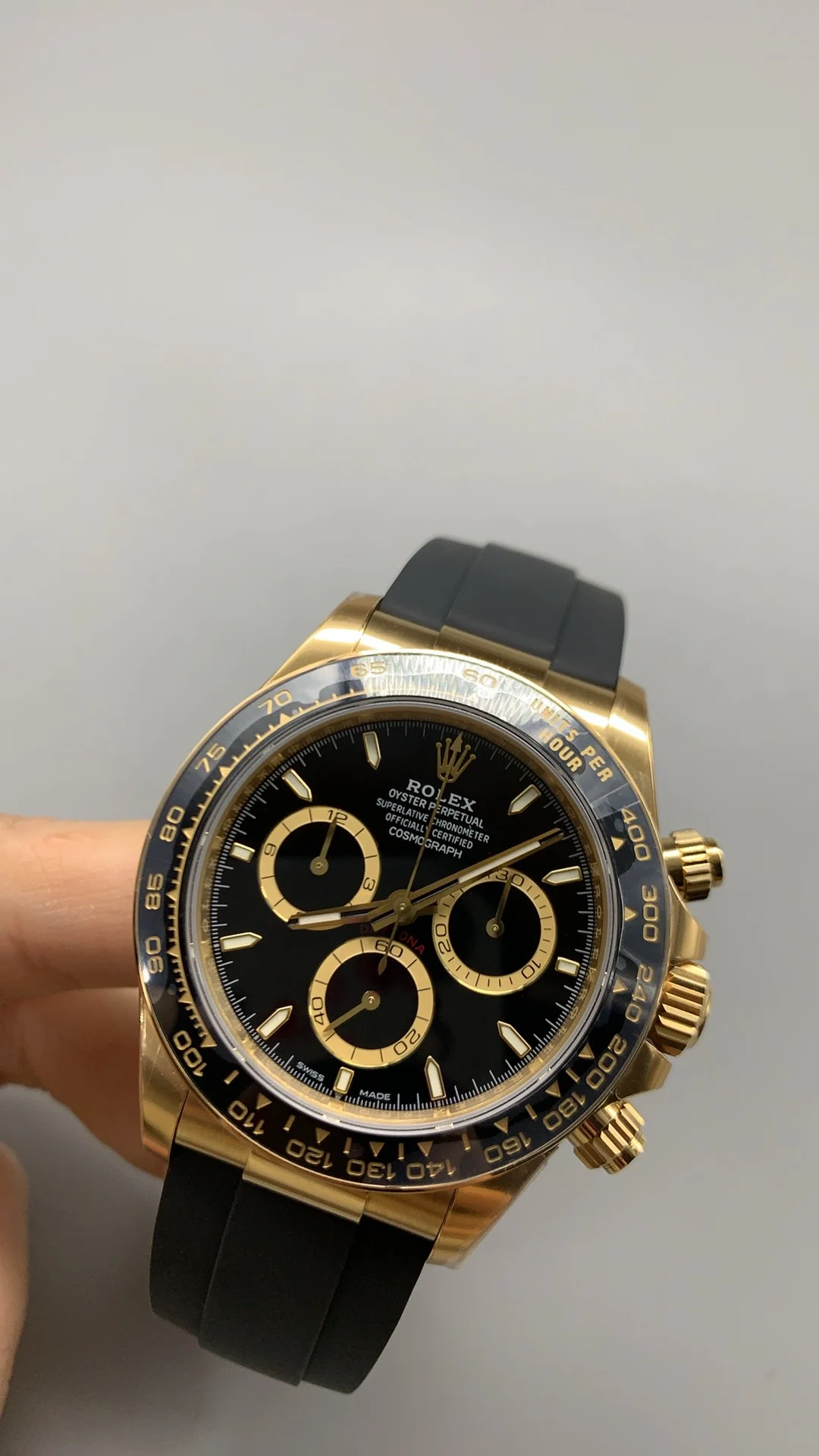 Rolex Daytona Black Dial — photographed off the sweep