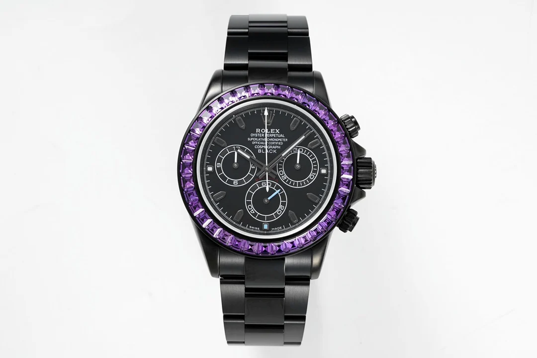Rolex Daytona Black Dial Diamond-Set — detail
