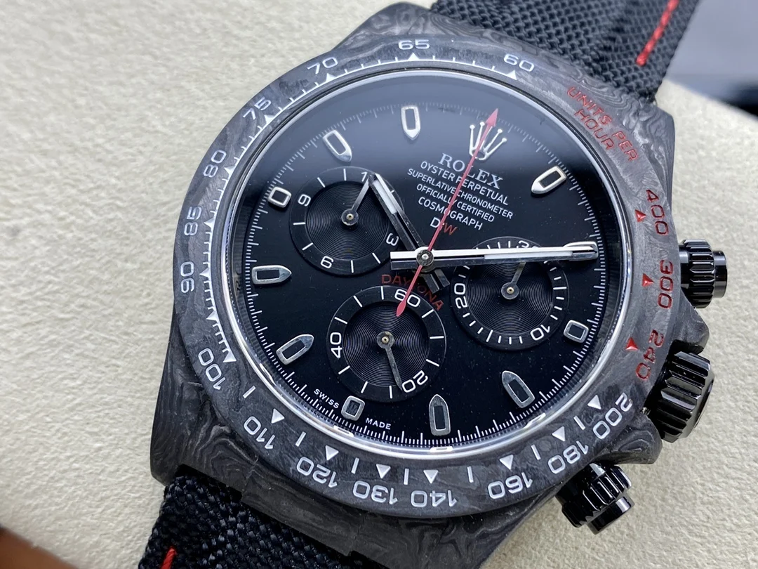Rolex Daytona Carbon — photographed off the sweep