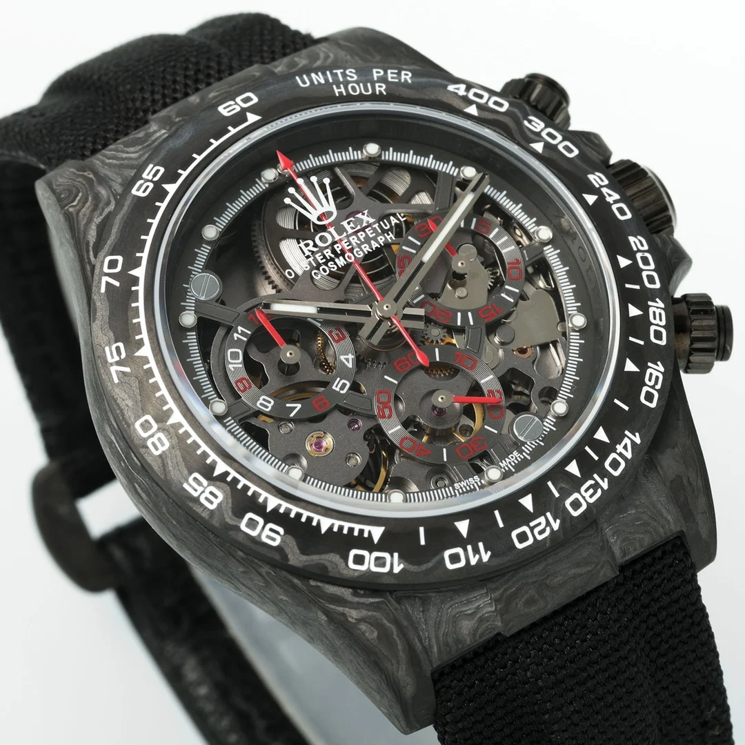 Rolex Daytona Carbon — photographed off the sweep