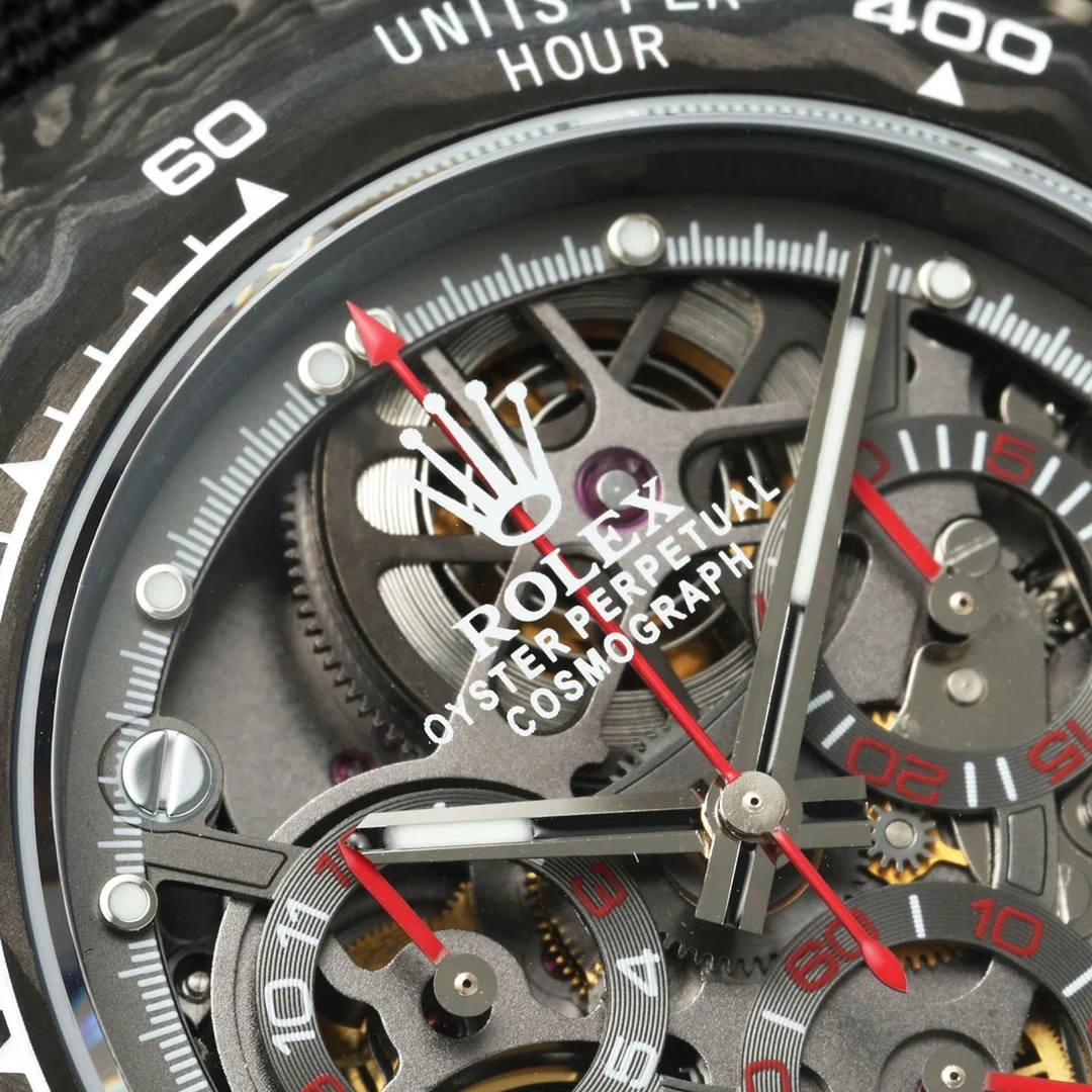 Rolex Daytona Carbon — photographed off the sweep