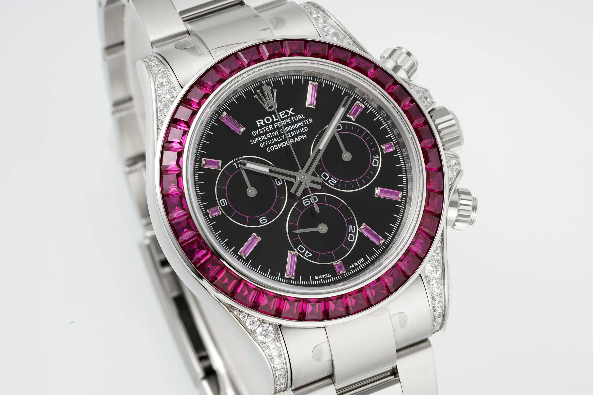 Rolex Daytona Carbon Diamond-Set — photographed off the sweep