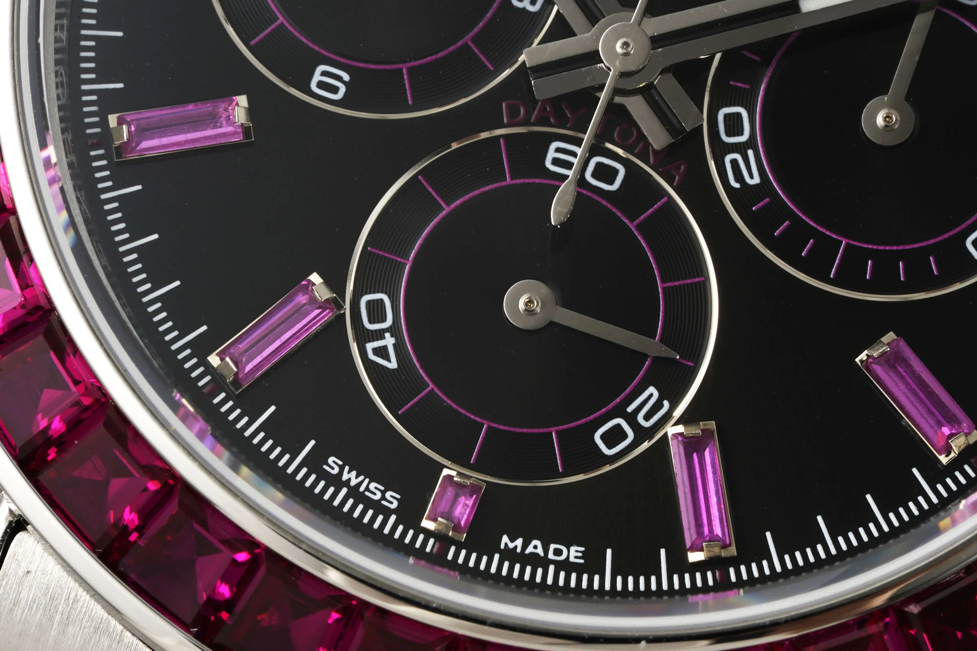 Rolex Daytona Carbon Diamond-Set — photographed off the sweep