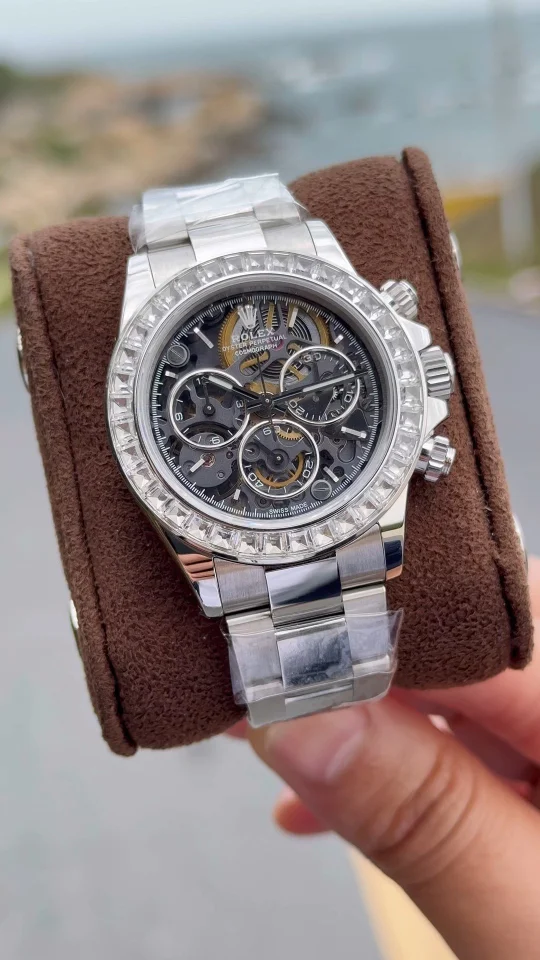 Rolex Daytona Carbon White Dial Diamond-Set