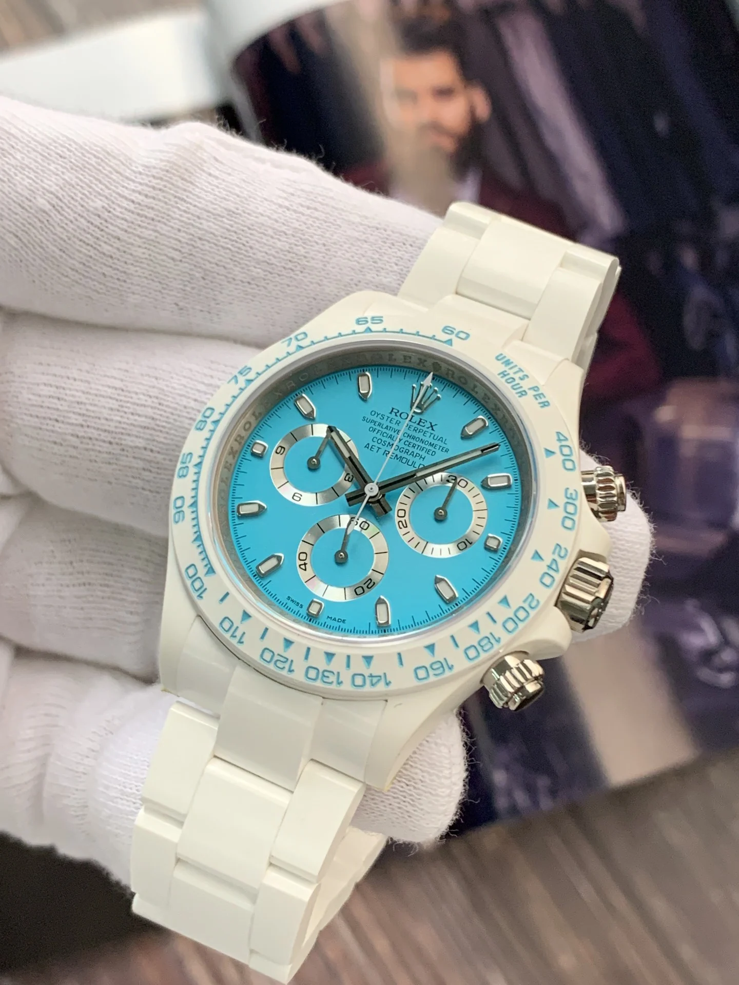 Rolex Daytona Ceramic — photographed off the sweep