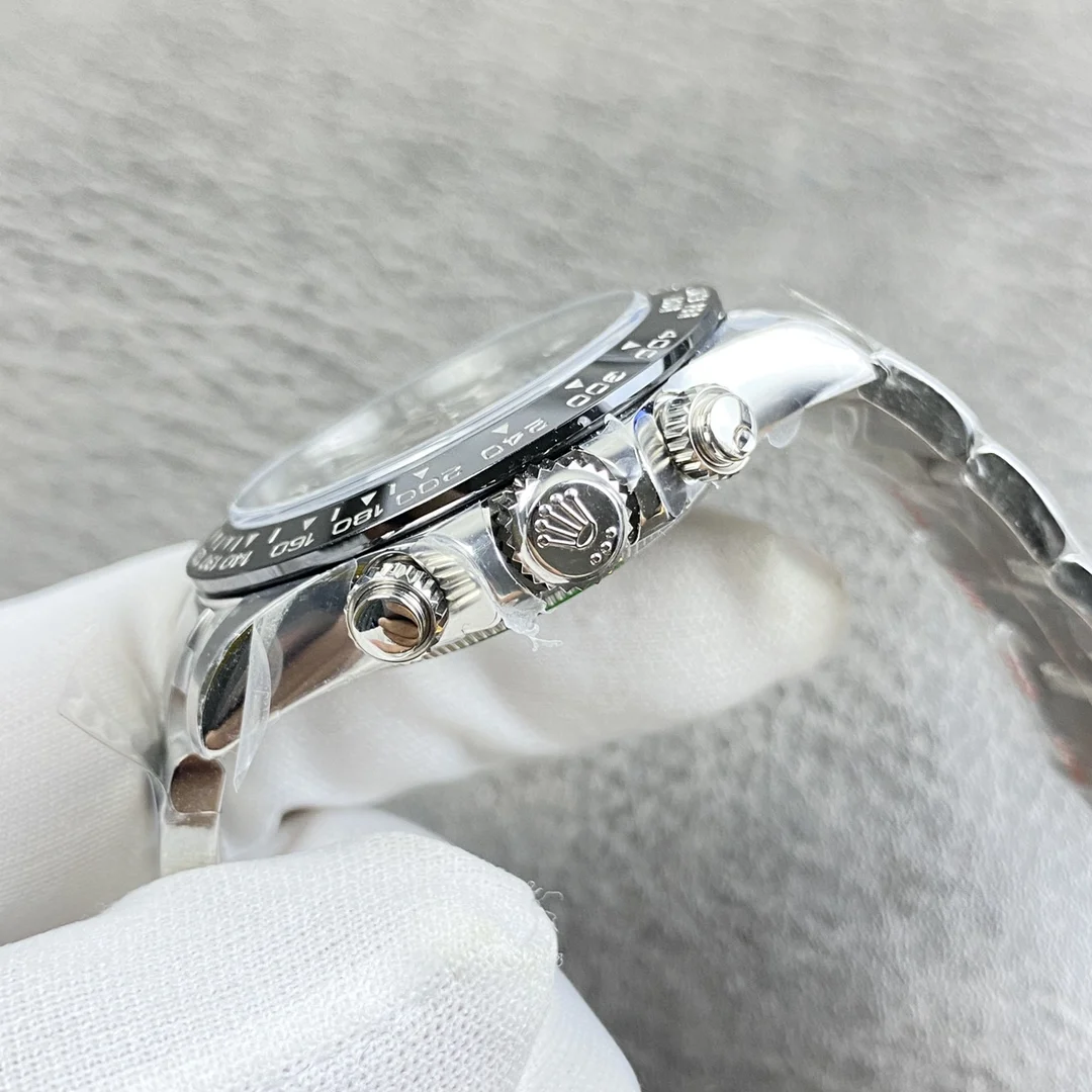 Rolex Daytona Ceramic Black Dial 40mm — photographed off the sweep