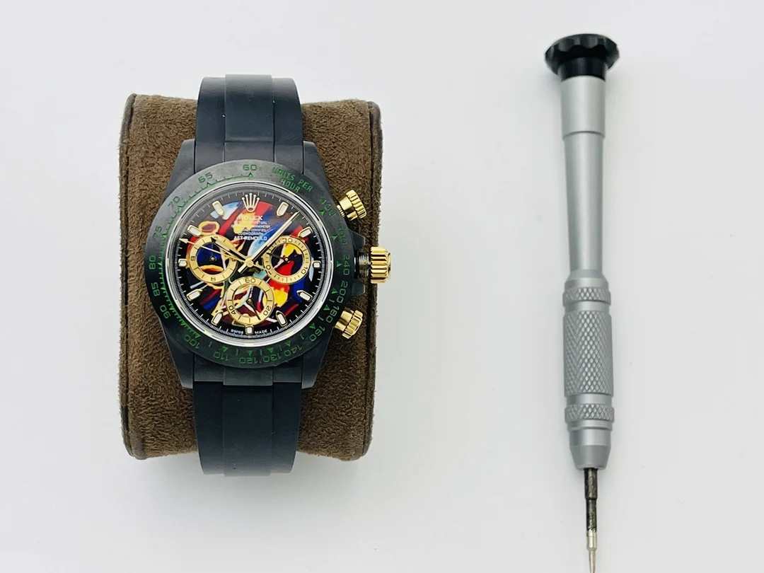 Rolex Daytona Ceramic Black Dial 40mm — photographed off the sweep
