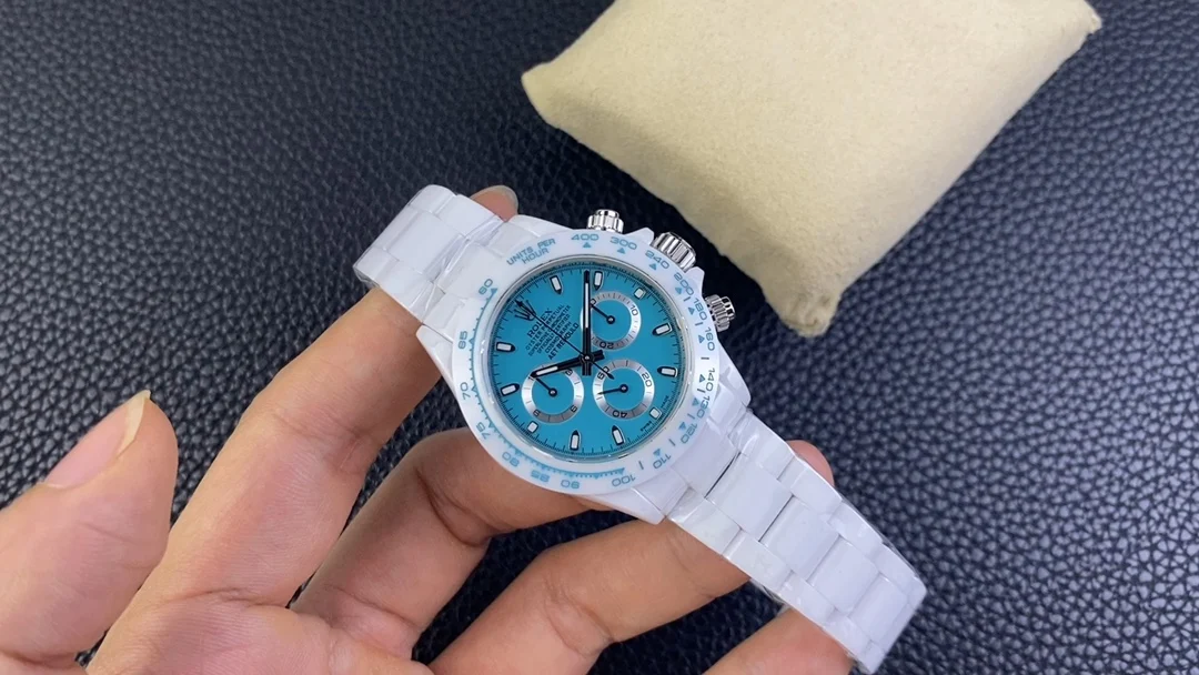 Rolex Daytona Ceramic Blue Dial — photographed off the sweep