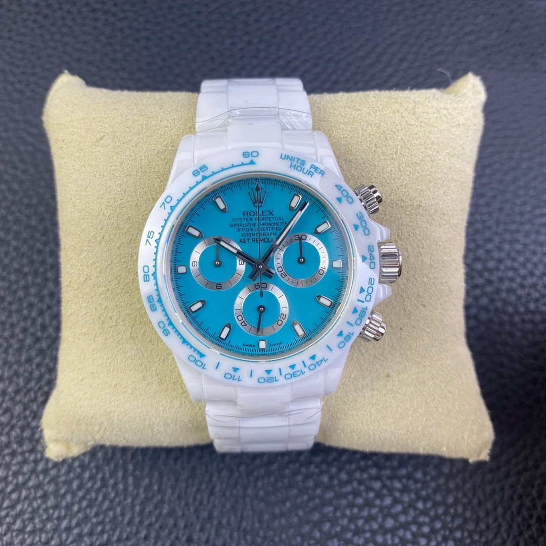 Rolex Daytona Ceramic Blue Dial — photographed off the sweep