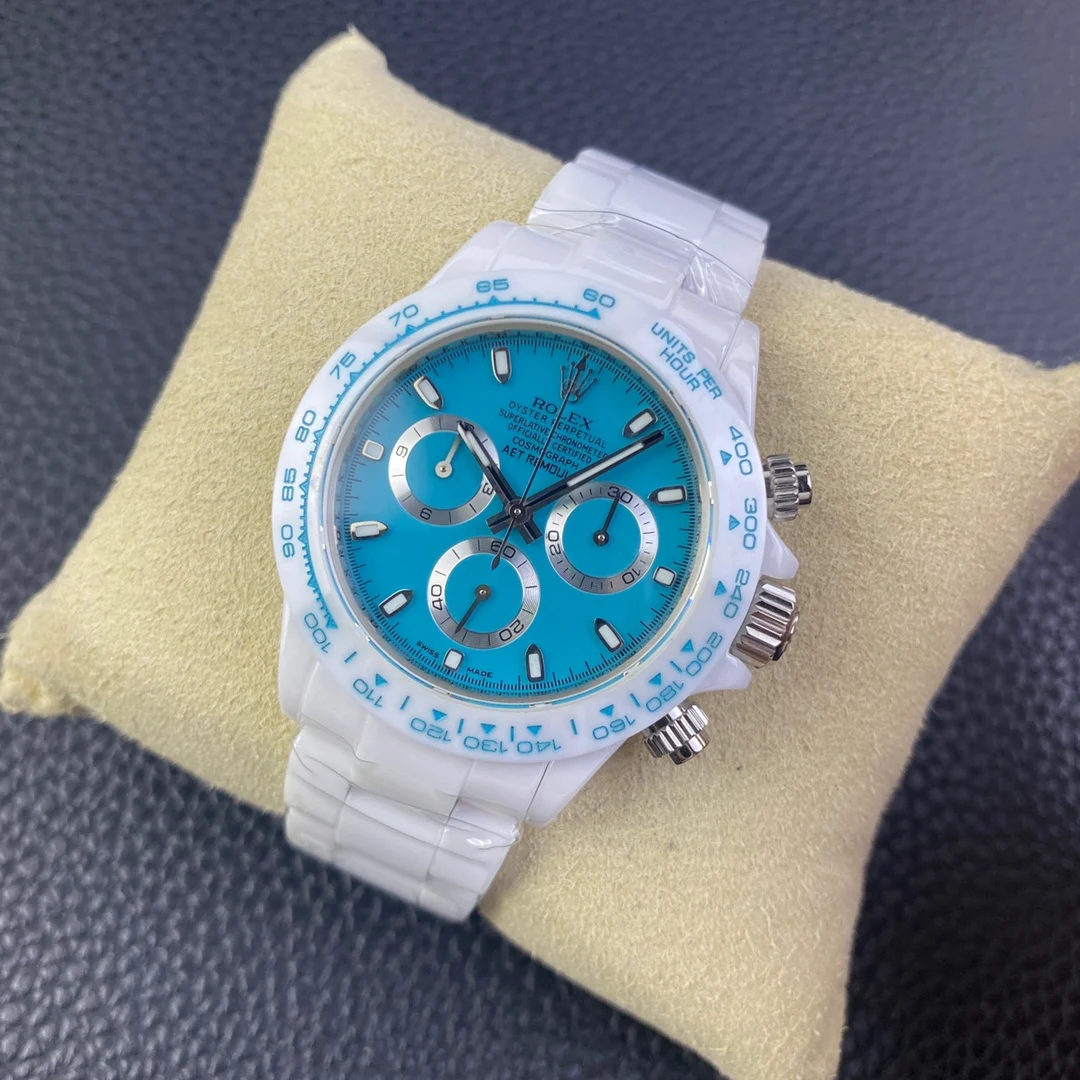 Rolex Daytona Ceramic Blue Dial — photographed off the sweep