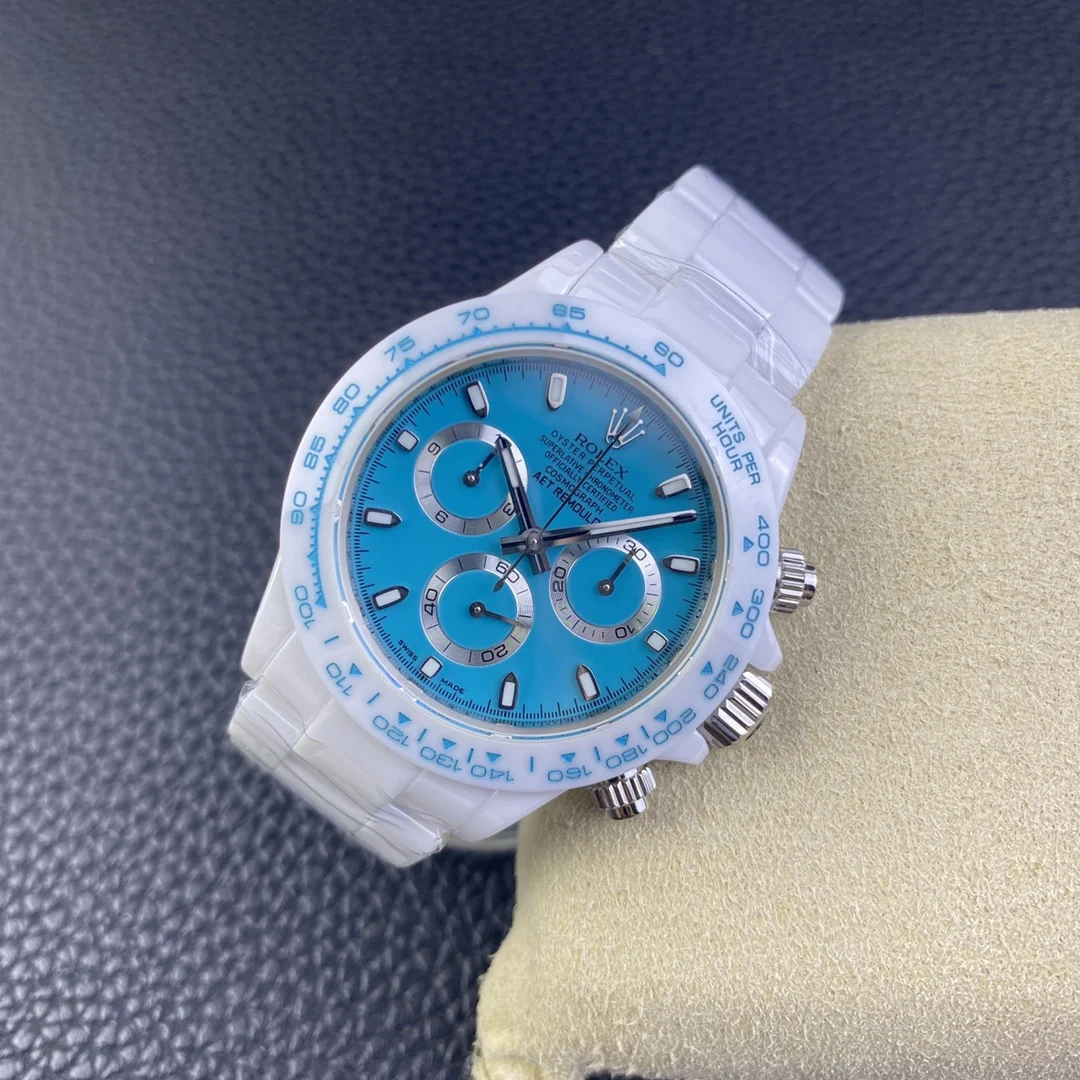 Rolex Daytona Ceramic Blue Dial — photographed off the sweep