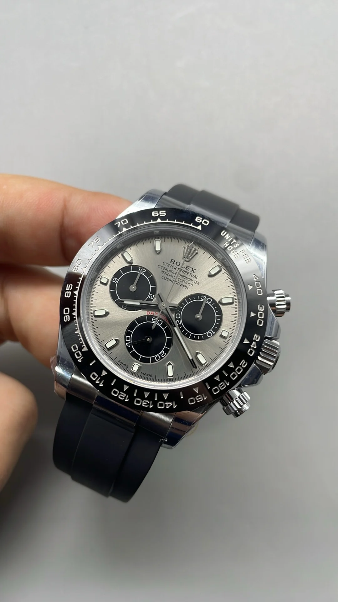 Rolex Daytona Grey Dial β photographed off the sweep