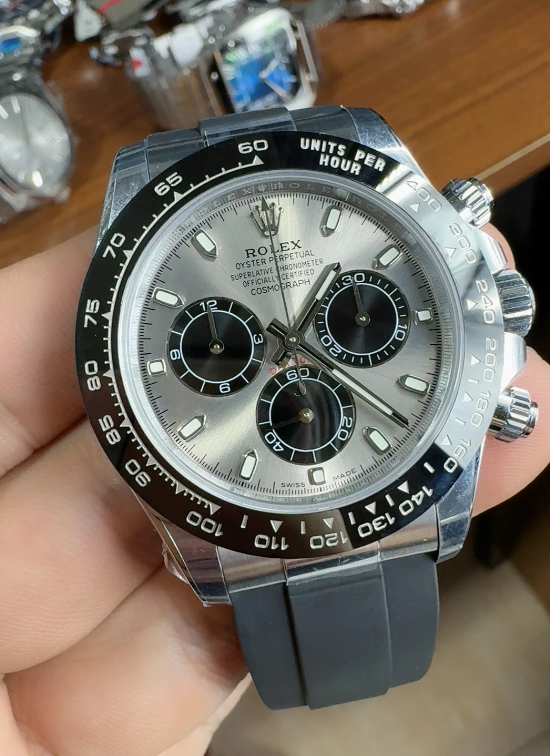 Rolex Daytona Grey Dial β photographed off the sweep