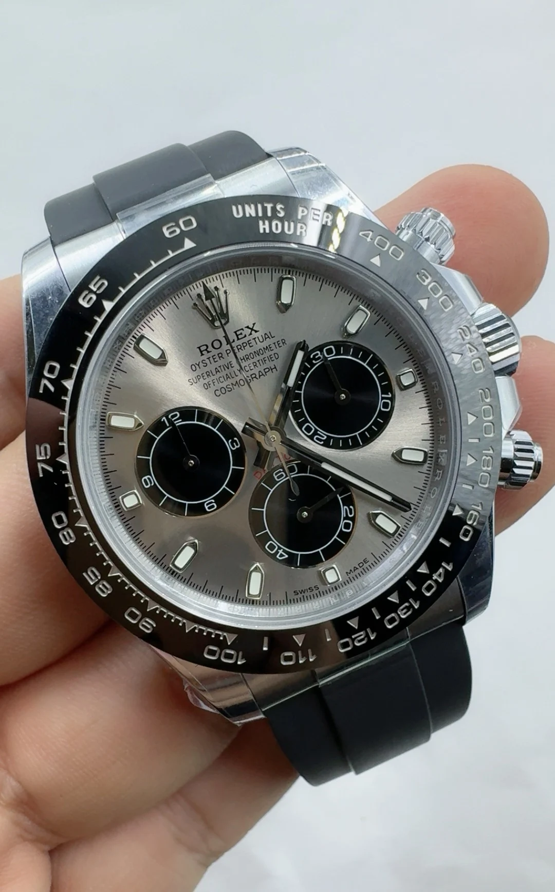 Rolex Daytona Grey Dial β photographed off the sweep