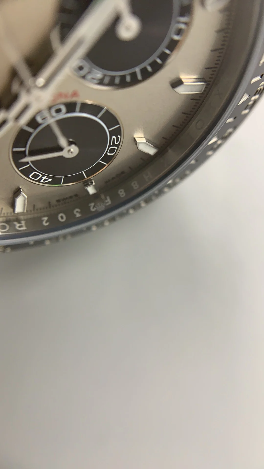 Rolex Daytona Grey Dial — photographed off the sweep