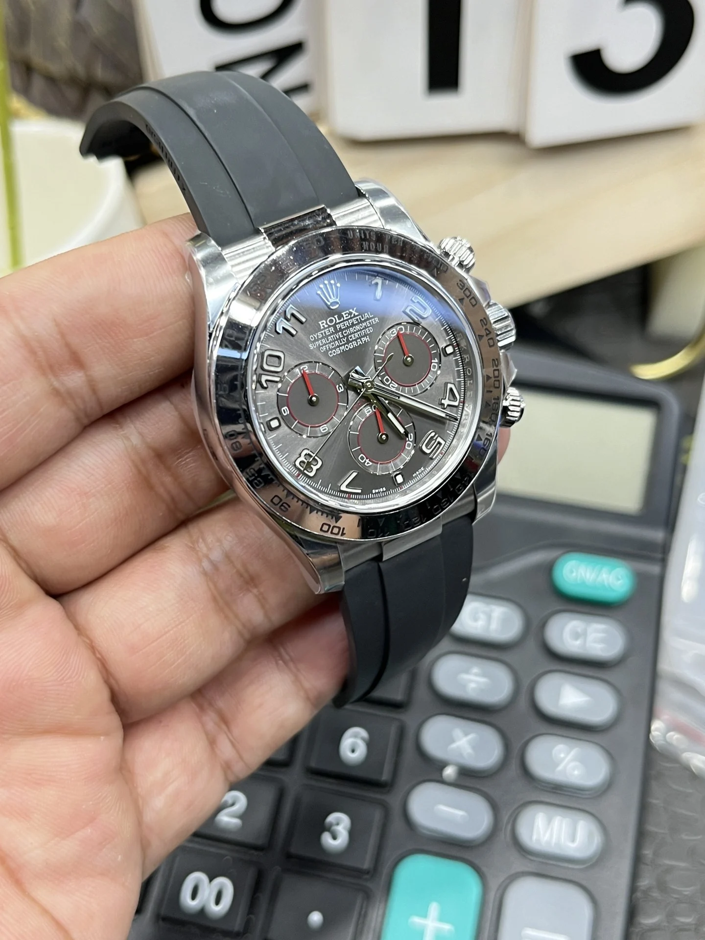 Rolex Daytona Grey Dial 40mm — photographed off the sweep