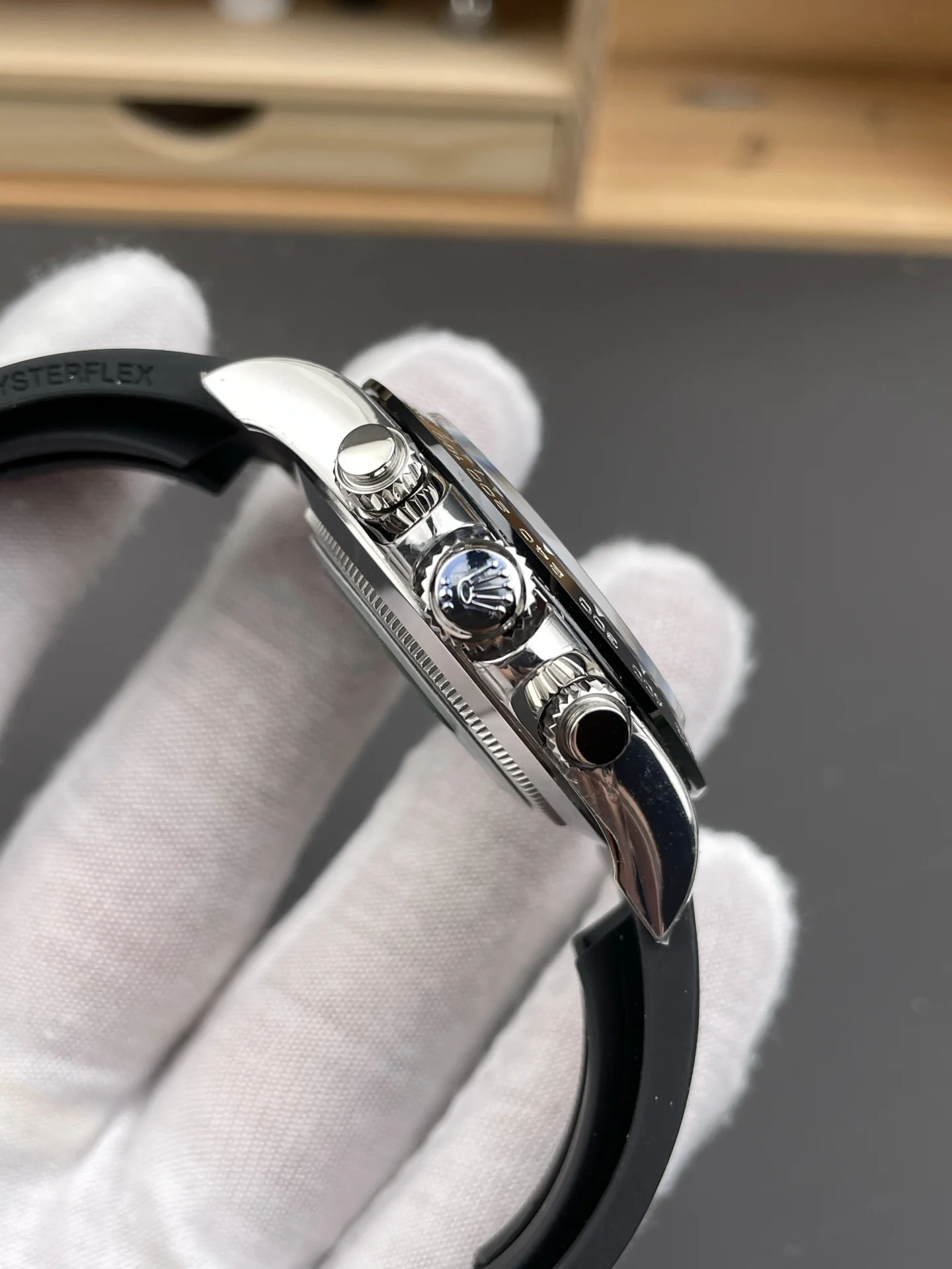 Rolex Daytona Grey Dial 40mm — photographed off the sweep