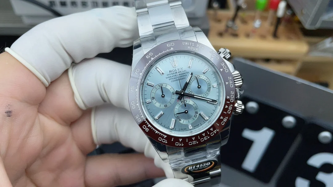 Rolex Daytona Ice Blue Blue Dial — photographed off the sweep
