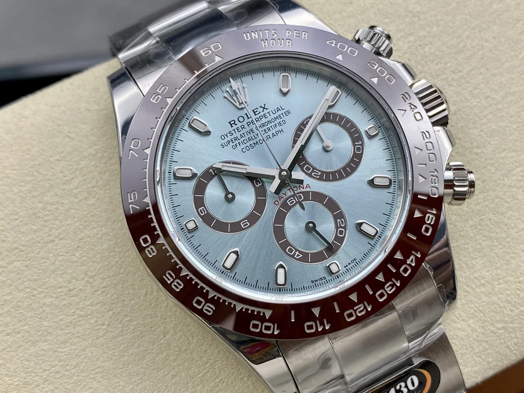 Rolex Daytona Ice Blue Blue Dial — photographed off the sweep