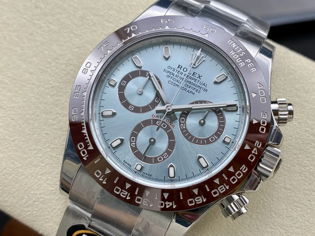 Rolex Daytona Ice Blue Blue Dial — photographed off the sweep
