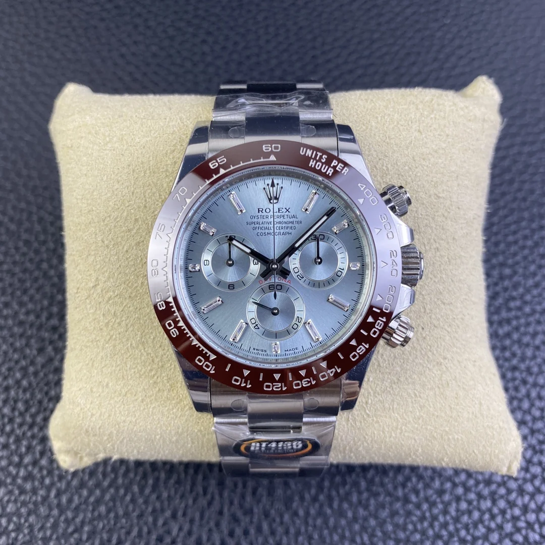 Rolex Daytona Ice Blue Blue Dial Diamond-Set — photographed off the sweep