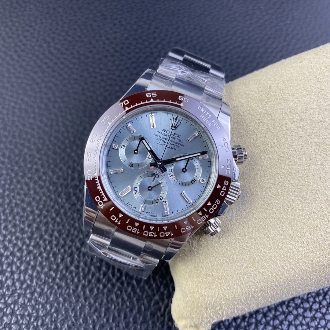 Rolex Daytona Ice Blue Blue Dial Diamond-Set — photographed off the sweep