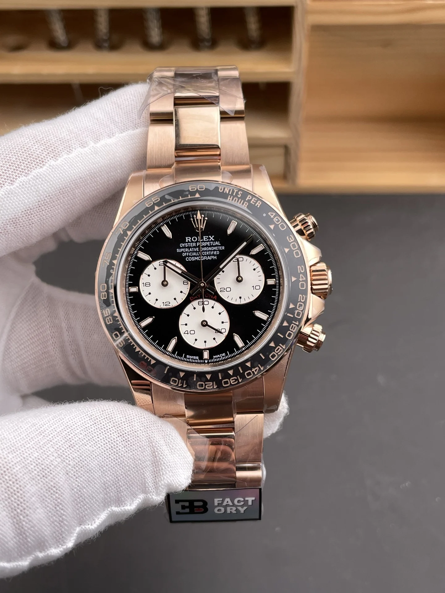 Rolex Daytona Le Mans Rose Gold — photographed off the sweep