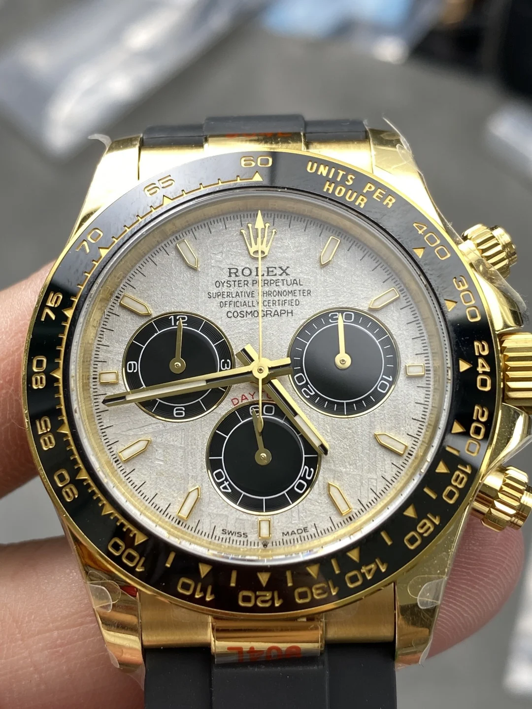 Rolex Daytona Meteorite — photographed off the sweep