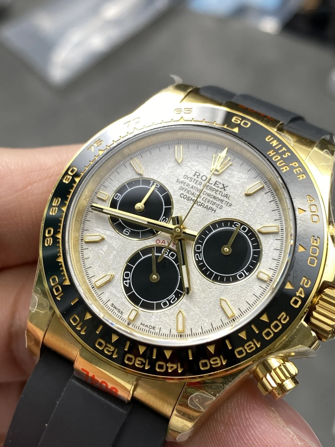 Rolex Daytona Meteorite — photographed off the sweep