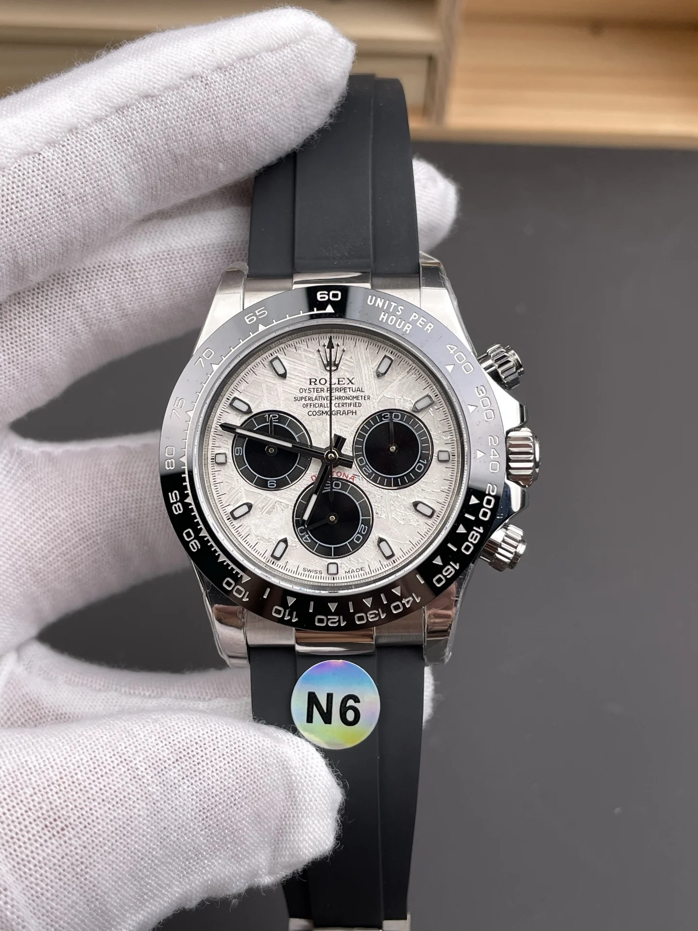 Rolex Daytona Meteorite 40mm — photographed off the sweep