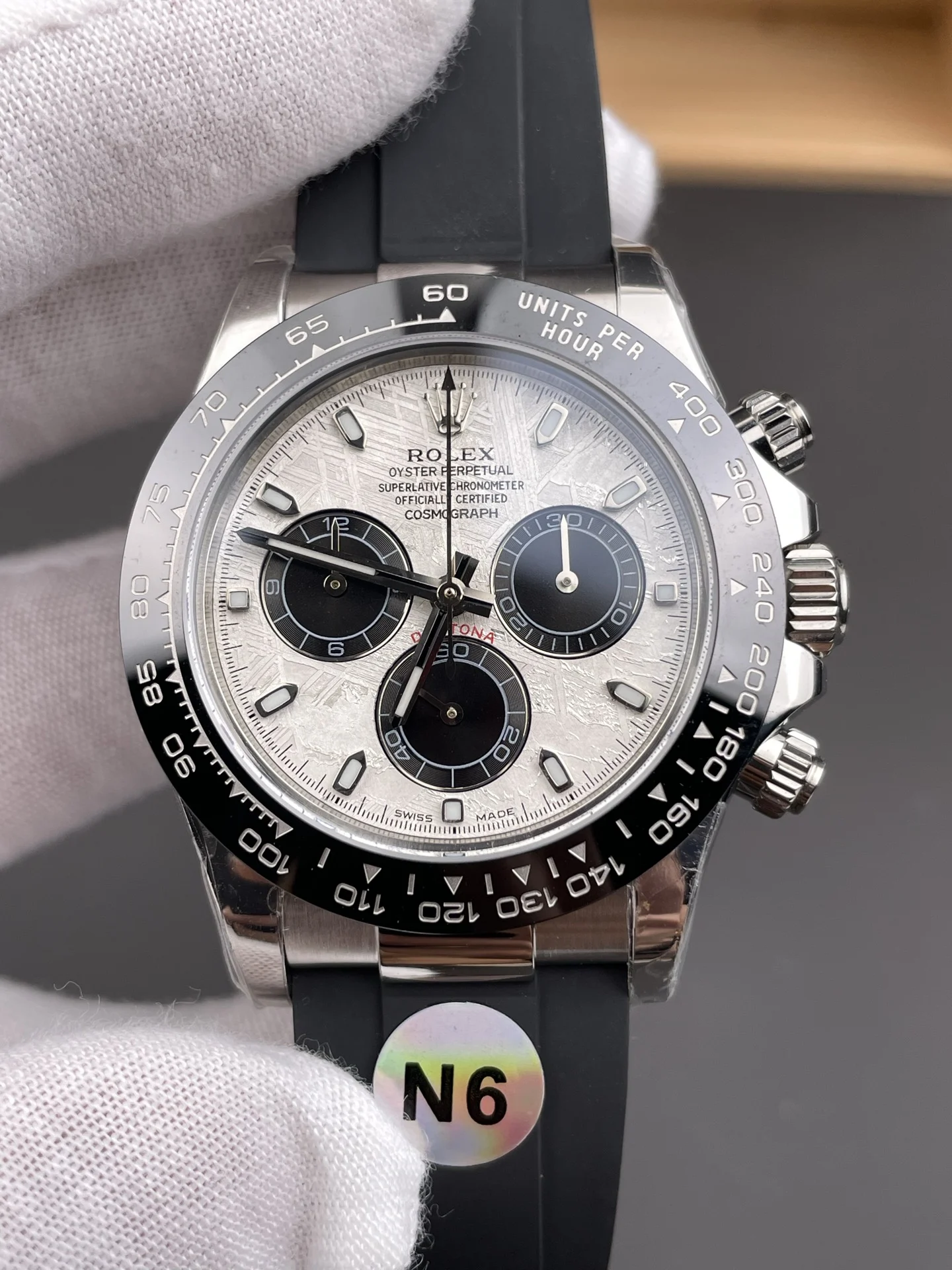 Rolex Daytona Meteorite 40mm — photographed off the sweep