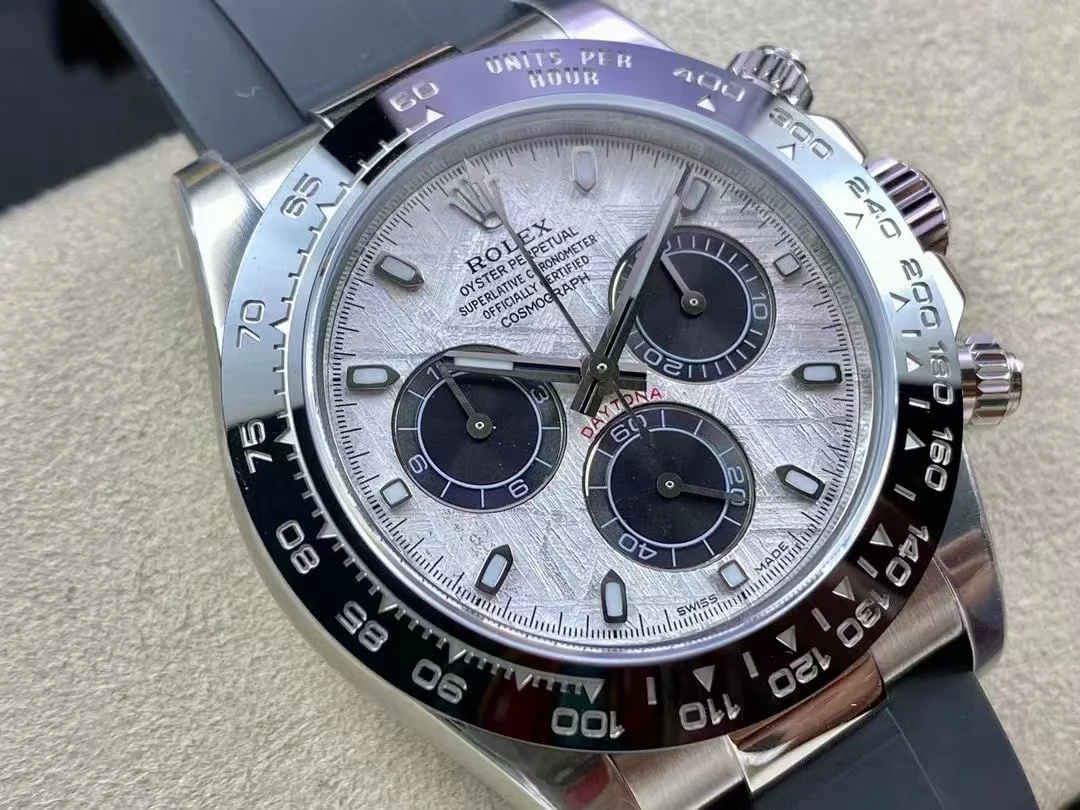 Rolex Daytona Meteorite Steel — photographed off the sweep